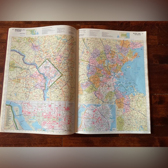 Vintage 1989 Rand McNally Road Atlas Map USA/Canada/Mexico w/ Faux Leather Cover - Picture 4 of 5